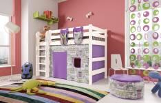 Кровать детская полувысокая Соня с прямой лестницей (вариант 5) (Мебельград)